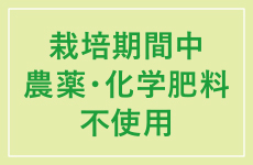 栽培期間中農薬・化学肥料不使用